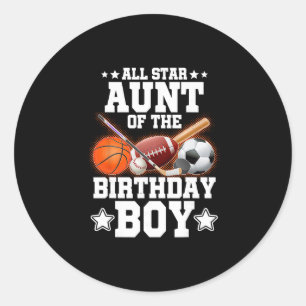 Adesivo Tia All Star do Menino do Aniversário Futebol Esqu
