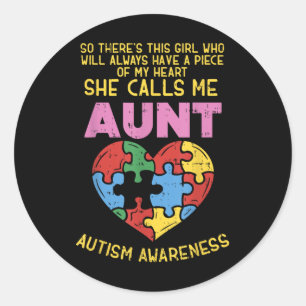 Adesivo Tia Autismo Sensibilização Camiseta Pedaço Do Meu