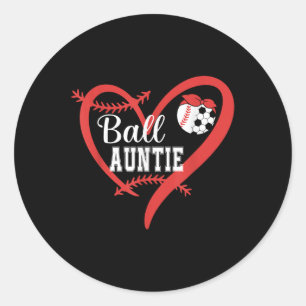 Adesivo Tia Bola Jogador de Futebol de Baseball Coração Am