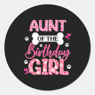 Adesivo Tia Da Menina Do Aniversário Tema Pata De Cachorro