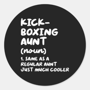 Adesivo Tia de Kickboxing Definição Esportes Engraçado Art