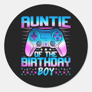 Adesivo Tia Do Aniversário - Jogo De Vídeo Correspondente 