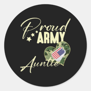 Adesivo Tia do Exército Orgulhosamente Camuflada Placa de
