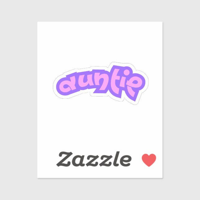 Adesivo Tia | Letras de Bolhas de Tia Púrpura Rosa (Folha)