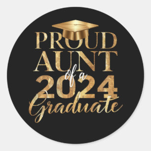 Adesivo Tia Orgulhosa da Turma de 2024 Graduada