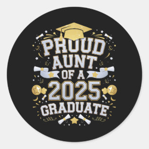 Adesivo Tia Orgulhosa De Um Graduado De 2025 Graduação Fam