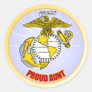 Adesivo Tia orgulhosa do USMC