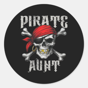Adesivo Tia Pirata Jolly Roger Flag E Skull Crossbones