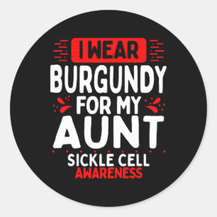 Adesivo Tia Sickle Cell Awartness Family Burgundy