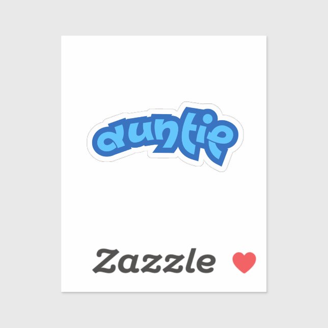 Adesivo Tia | Tia azul (Folha)