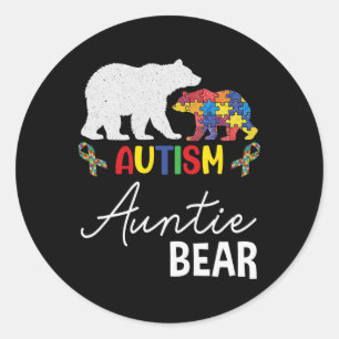 Adesivo Tia Urso Autismo Sensibilização Tia Mulheres Prese