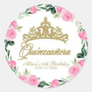 Adesivo Tiara de Deus Quinceanera Floral Rosa Vibrante