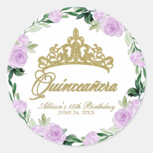 Adesivo Tiara de Deus Quinceanera Roxo Lilás Floral