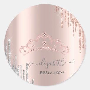 Adesivo Tiara de Diamantes Modernos Rosa Dourado Prata Pin