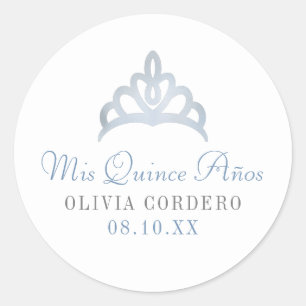 Adesivo Tiara de prata Quinceañera da folha do falso
