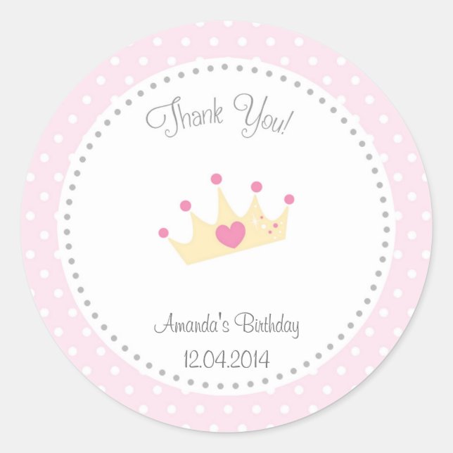 Adesivo Tiara Little Princess Birthday Sticker (Frente)