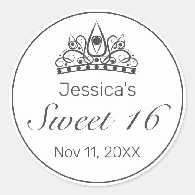 Adesivo Tiara Moderno Mínimo Negro Negro Branco 16 (Frente)