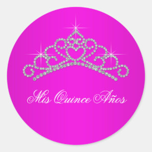 Adesivo Tiara Rosa Quente Sweet 15 Quinceanera