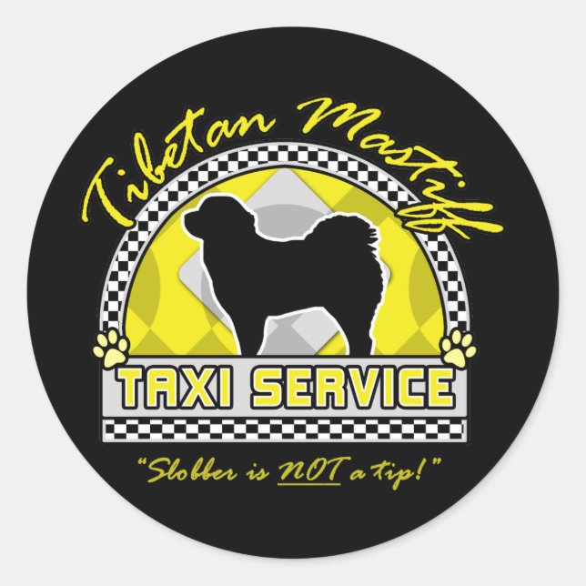 Adesivo Tibetan Mastiff Taxi Service (Frente)