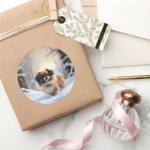 Adesivo Tibetan Spaniel Deixe Nevar Natal