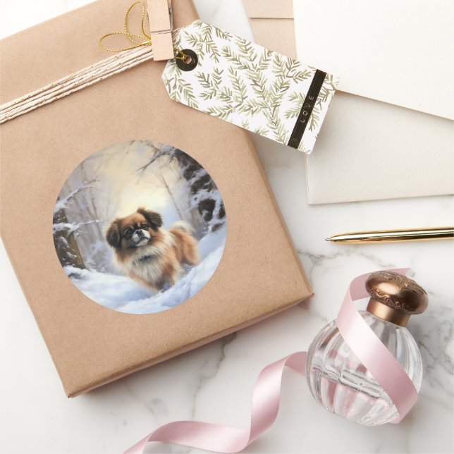Adesivo Tibetan Spaniel Deixe Nevar Natal  (Presentear)