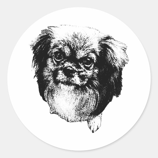 Adesivo Tibetan Spaniel Sticker – Calm Ink Portrait (Frente)