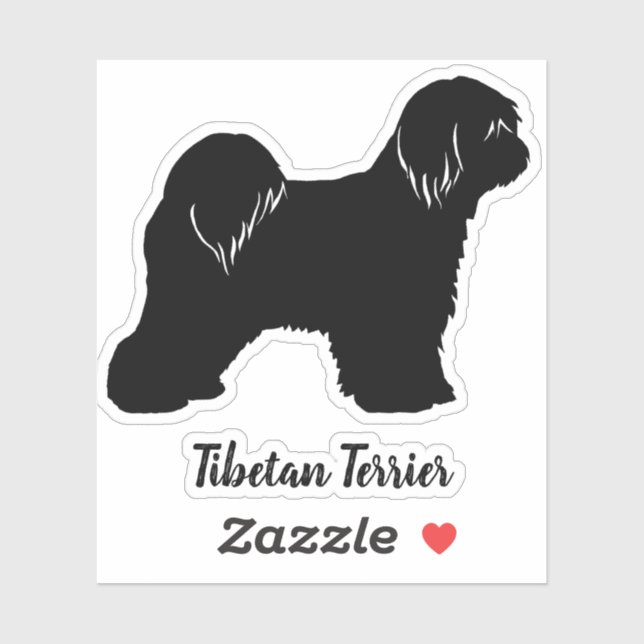 Adesivo Tibetan Terrier Dog Silhout Vinyl Sticker (Folha)
