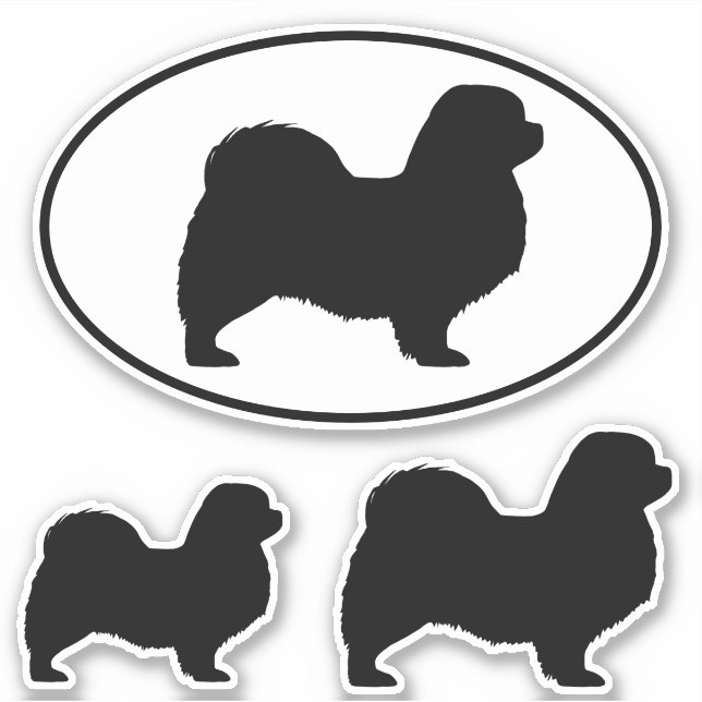 Adesivo Tibetano - Espanhol Silhouettes Cão Vinil Sticker  (Frente)