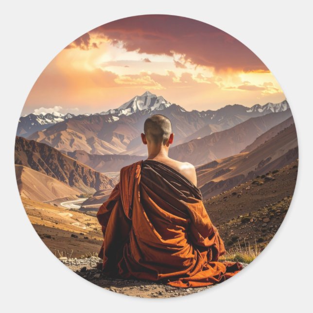Adesivo Tibete - Budismo - Meditação (Frente)