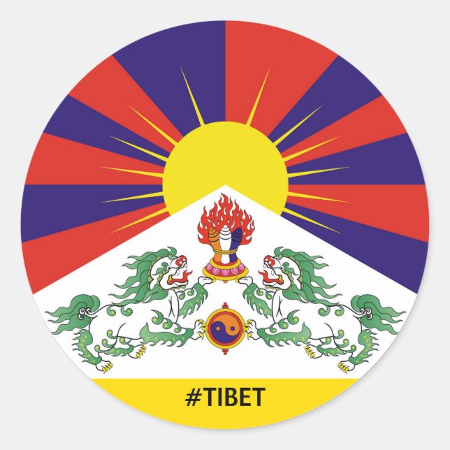 Adesivo Tibete, Leões de Neve, Bandeira Tibetana - Os Hima (Frente)