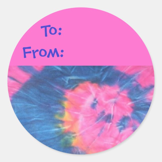 Adesivo Tie Dye Design Gift Tag (Frente)