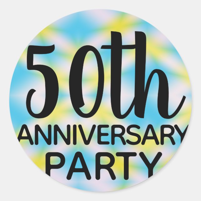 Adesivo Tie Dye do Partido dos 50 anos (Frente)