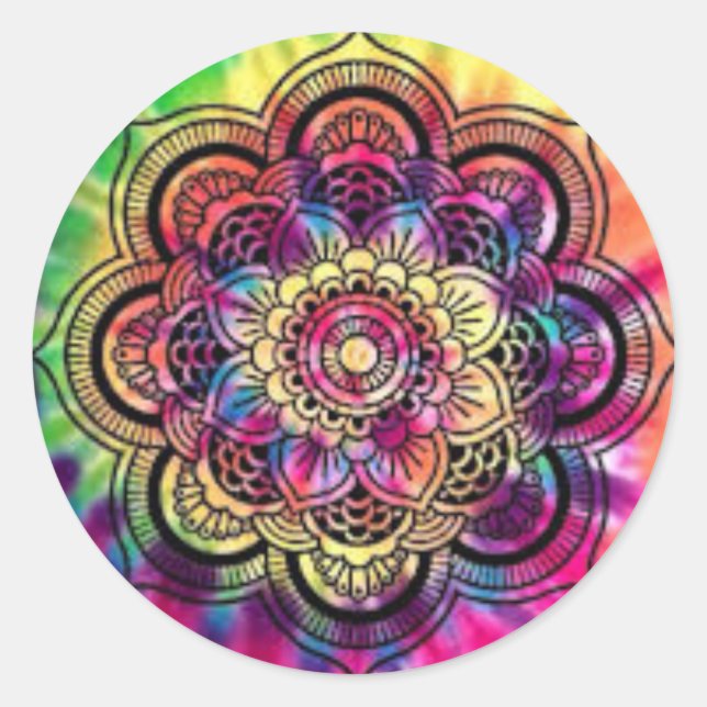 Adesivo Tie Dye Geométrico Round Sticker (Frente)