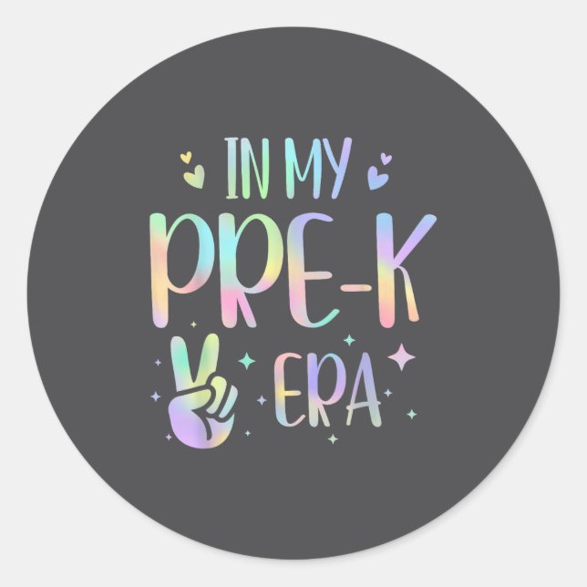 Adesivo Tie Dye In My Pre-k Era  (Frente)