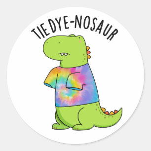 Adesivo Tie-dye-nosaur Engraçado Dinossaur Pun