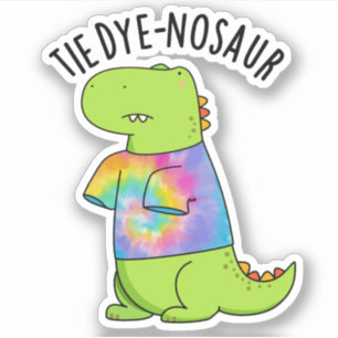 Adesivo Tie-dye-nosaur Punho Divertido de Dinossauro 