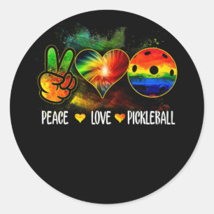 Adesivo Tie Dye Peace Love Pickleball Lover