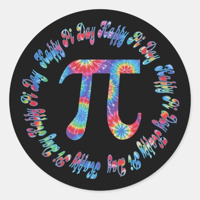 Adesivo Tie Dye Pi Day Camisetas and Gifts ( e presentes p (Frente)