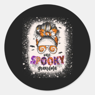 Adesivo Tie Dye Spooky Vovó Halloween Monster Messy Bun