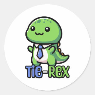 Adesivo Tie Rex! Bonito Tie Vestindo Dinossauro Pun