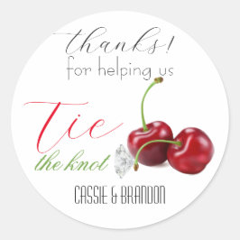 Adesivo Tie the Knot Cherry Thank You Wedding