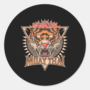 Adesivo Tigar Muay Thai Mma Vintage Treinamento de Kickbox