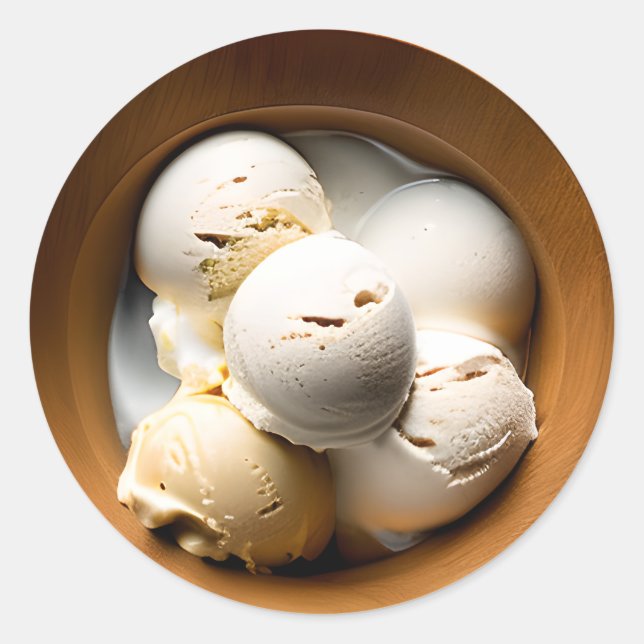 Adesivo Tigela da Sorvete da Vanilla (Frente)