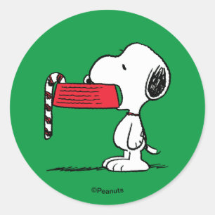 Adesivo Tigela de comida de cana de açúcar do Snoopy Pea