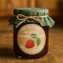 Adesivo Tigela de Geléia de Framboesa de Fazenda Personali