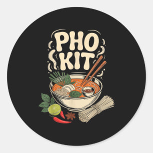 Adesivo Tigela de Pho Kit Sopa de Macarrão Vietnamita Erva