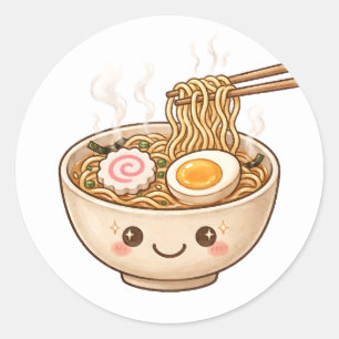 Adesivo Tigela de Ramen Kawaii Sopa de Macarrão Arte de Co