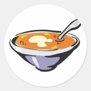 Adesivo Tigela de Sopa de Tomate com Colher
