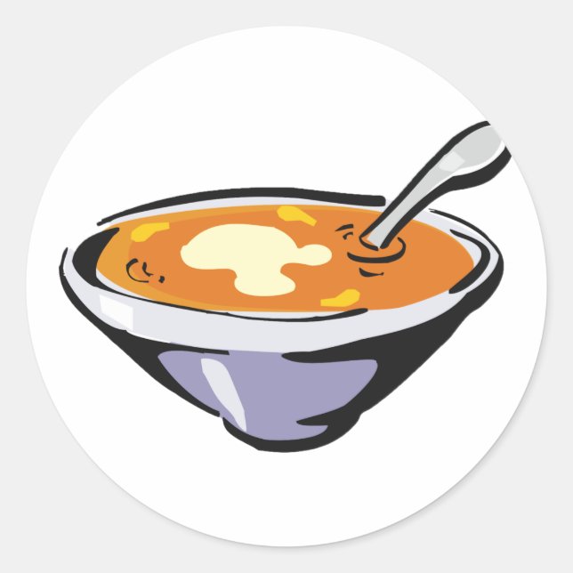 Adesivo Tigela de Sopa de Tomate com Colher (Frente)