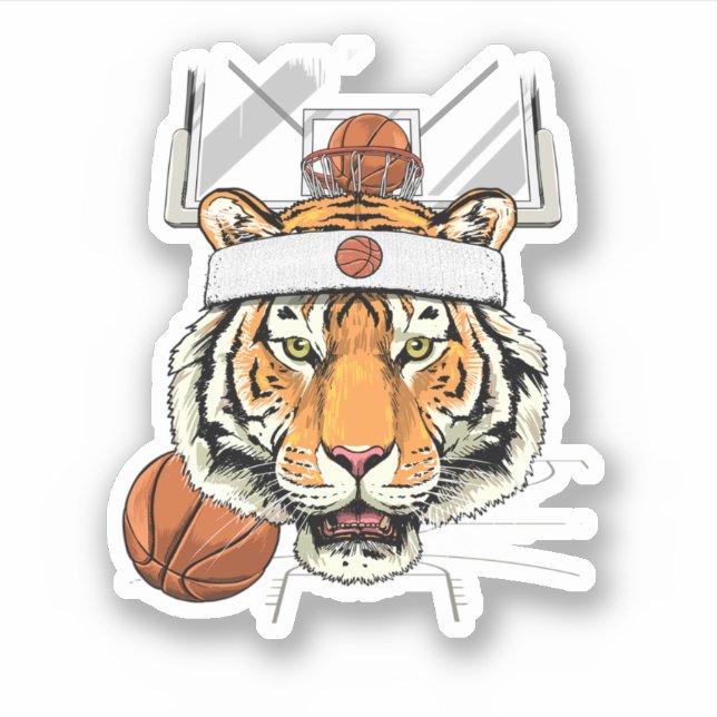 Adesivo Tiger Basketball Tiger Lovers Basketball Player. P (Frente)